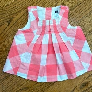 Janie and jack pink checkered Top  Island Safari